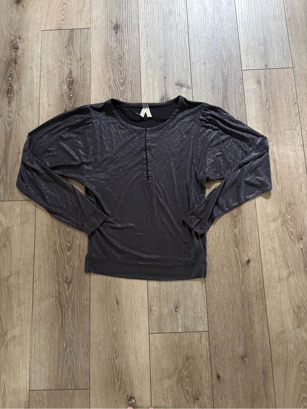 We The Free metallic dark gray blouse